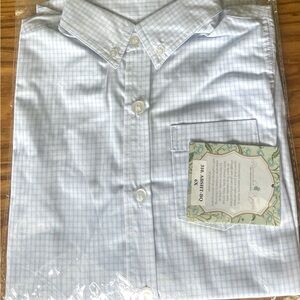Boys 6X Light Blue Checkered Button-Down Shirt
